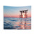 Calming Japanese Torii Gate Sunset Tapestry