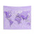 Purple Watercolor World Map Tapestry