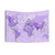 Purple Watercolor World Map Tapestry