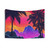 80s Vaporwave Tapestry with Palm Trees and Retro Futuristic Design