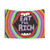 Colorful Eat the Rich Tapestry with a rainbow mouth design