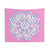 Pink, Blue and White Mandala Flower Tapestry