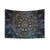 Elegant Gold Mandala Blue Galaxy Tapestry
