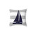Nautical Navy Blue Sailboat Throw Pillow