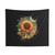 Celestial Sunflower Tapestry with Moon and Stars
