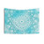 Boho Mandala Tapestry in Turquoise Blue and White