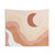 Boho landscape tapestry with mountain moon scene