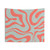 Retro Modern Abstract Tapestry in Coral and Aqua