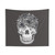 Black White Floral Skull Tapestry Wall Art