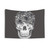 Black White Floral Skull Tapestry Wall Art
