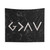 Black Marble Tapestry with Christian Quote 'God is Greater Than the Highs and Lows'