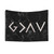 Black Marble Tapestry with Christian Quote 'God is Greater Than the Highs and Lows'