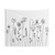 Minimalist Line Art Flower Tapestry Wall Hanging