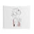 Blush Beauty Sketch Tapestry featuring a line art drawing of a girl's profile