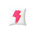 Neon lightning bolt decorative accent pillow