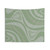 Retro Swirl Abstract Muted Green Tapestry