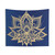 Gold and Blue Lotus Flower Mandala Tapestry