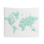 Mint watercolor world map tapestry