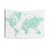 Mint watercolor world map tapestry