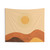 Boho Mountain and Sun Landscape Digital Art Tapestry
