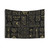 Egyptian Hieroglyphic Tapestry with Deities in Gold on Black