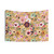 Mustard Gold Floral Tapestry with Vintage Watercolor Flowers