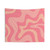 Retro Abstract Pattern Tapestry in Pink and Blush Tones