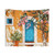 Boho Summer Travel Tapestry with Spanish Bougainvillea Villa Architecture