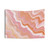 Coral Geode Tapestry with Pastel Lines