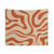 Retro abstract tapestry in burnt orange and beige colors