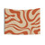 Retro abstract tapestry in burnt orange and beige colors