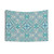 Boho Floral Tapestry in Teal and Blue