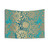 Teal Green and Gold Mandala Pattern Tapestry