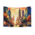 Vibrant Cityscape at Sunset Tapestry