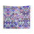 Decorative Moroccan tile pattern tapestry in shades of purple and mauve
