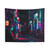 Neon Tokyo Tapestry - Futuristic Japanese Cityscape Wall Art