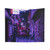 Futuristic Purple Hues of Golden Gai Tapestry