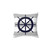 Nautical Navy Blue Ship's Wheel Throw Pillow