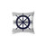 Nautical Navy Blue Ship's Wheel Throw Pillow