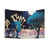 Desert Lake Moonlight Watercolor Tapestry