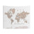 Watercolor World Map Tapestry with US State Capitals