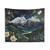 Scenic Landscape Moonlit Mountains Tapestry
