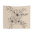 Abstract Digital Minimalist Flower Leaves Tapestry