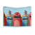 Colorful monster parade tapestry