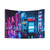 Futuristic Neon City Blues Tapestry