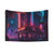 Relaxing neon city tapestry