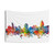 Colorful Cincinnati Skyline Tapestry Wall Art