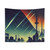 Urban Noir Tapestry - Retro Cyberpunk Wall Hanging