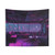 Cyberpunk Apartment Tapestry with Futuristic Cityscape Design