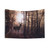 Foggy Missouri Wildlife Tapestry featuring deer and forest